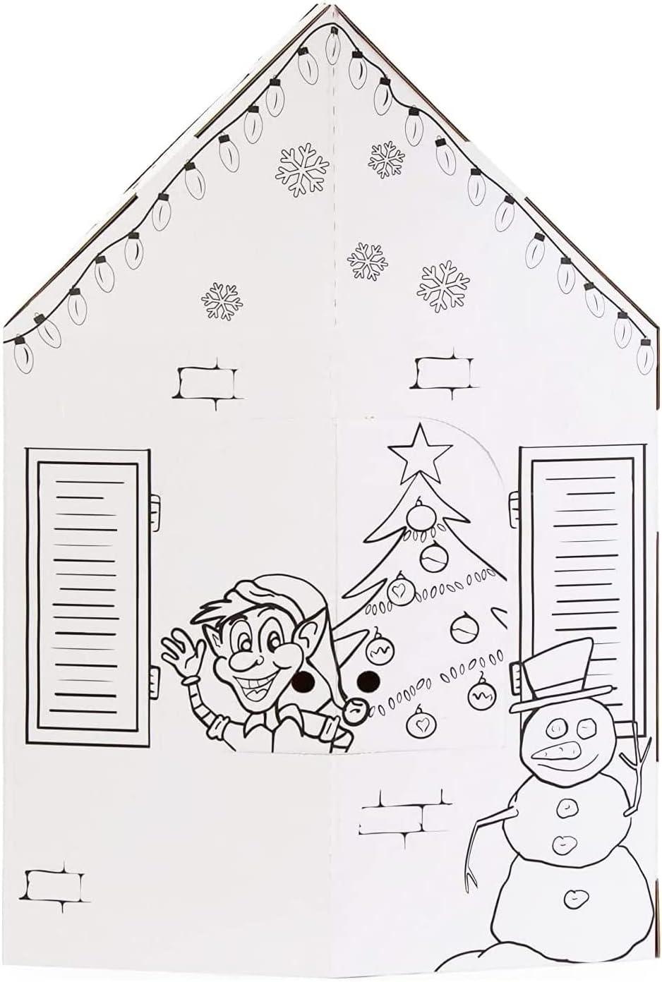 imageEasy Playhouse Gingerbread House  Kids Art ampamp Craft for Indoor Fun Color Favorite Holiday Sweets ampamp Winter Friends Decorate ampamp Personalize a Cardboard Fort 32quot X 26 5quot X 40 5quotHoliday