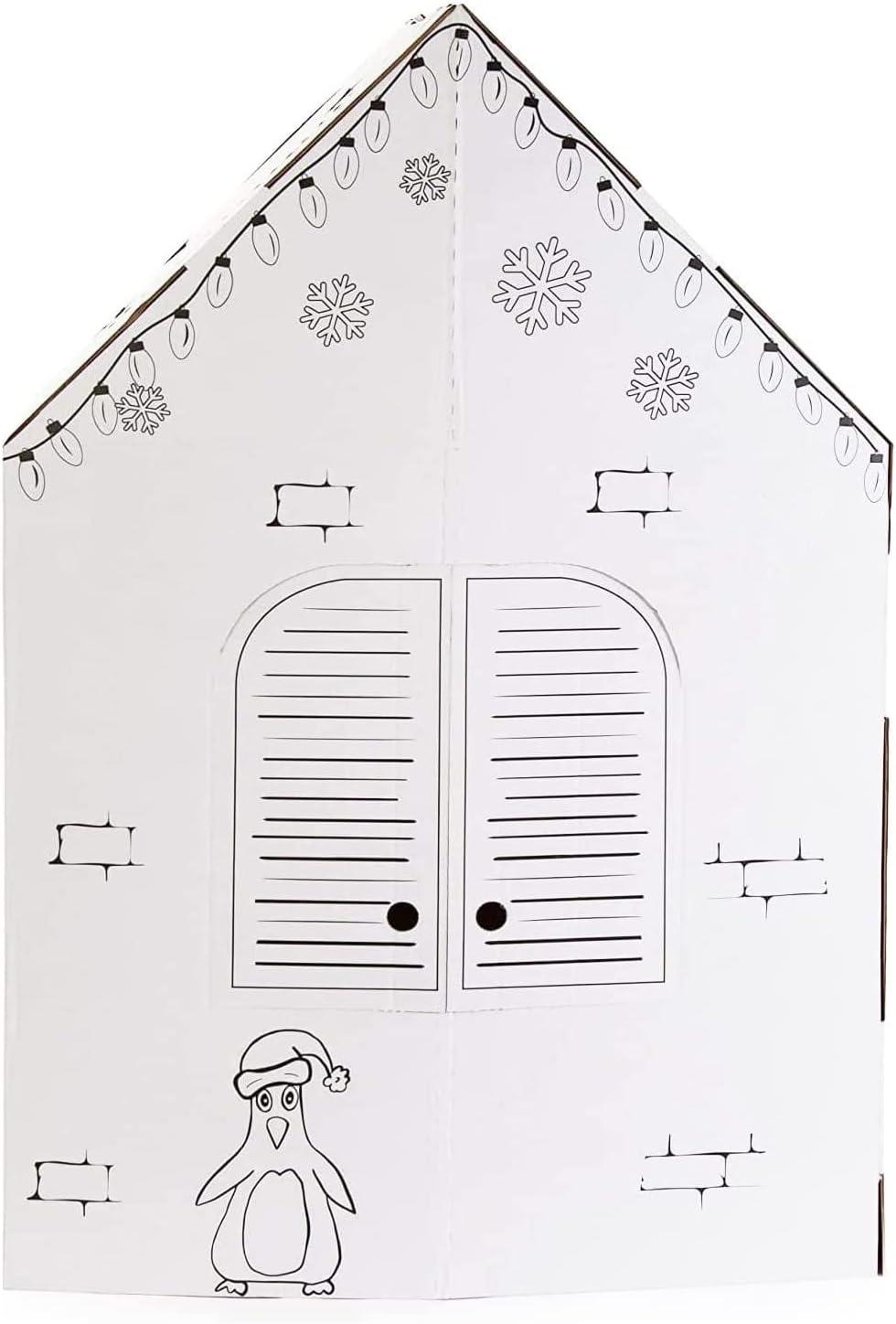 imageEasy Playhouse Gingerbread House  Kids Art ampamp Craft for Indoor Fun Color Favorite Holiday Sweets ampamp Winter Friends Decorate ampamp Personalize a Cardboard Fort 32quot X 26 5quot X 40 5quotHoliday