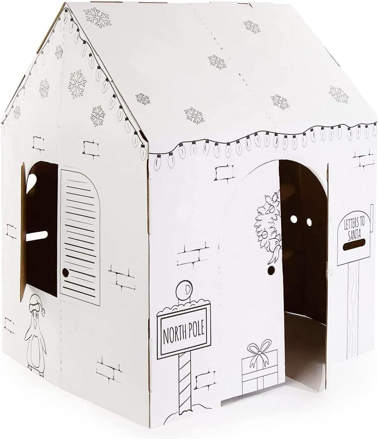 imageEasy Playhouse Gingerbread House  Kids Art ampamp Craft for Indoor Fun Color Favorite Holiday Sweets ampamp Winter Friends Decorate ampamp Personalize a Cardboard Fort 32quot X 26 5quot X 40 5quotHoliday