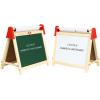 imageEasy Playhouse Wooden Table Top Easel for Children Double Sided White Board and Chalk Board Chalk Eraser Markers Alphabet Stickers and Paper Roll Age 3Tabletop w Paper Roll