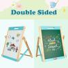 imageEasy Playhouse Wooden Tabletop Art Easel  DoubleSided Magnetic Chalk ampamp Whiteboard Adjustable ampamp Foldable Art Station Learning Accessories Kids 3
