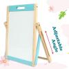 imageEasy Playhouse Wooden Tabletop Art Easel  DoubleSided Magnetic Chalk ampamp Whiteboard Adjustable ampamp Foldable Art Station Learning Accessories Kids 3