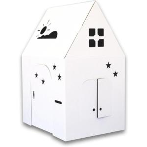 imageEasy Playhouse  Kids Art and Craft for Indoor and Outdoor Fun Color Draw Doodle on this Blank Canvas  Decorate and Personalize a Cardboard Fort 34quot X 27quot X 48quot  Made in USA Age 3