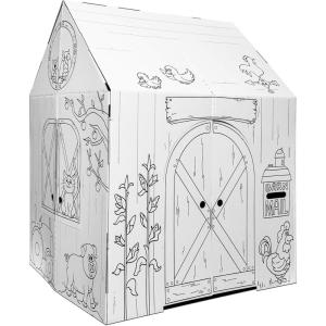 imageEasy Playhouse Barn  Kids Art ampamp Craft for Indoor ampamp Outdoor Fun Color Favorite Farm Animals  Decorate ampamp Personalize The Cardboard Fort 32 by 26 5 by 40 5 inches  Made in USA Age 3 and up