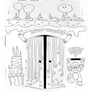imageEasy Playhouse Birthday  Kids Art ampamp Craft for Indoor ampamp Outdoor Fun Color Draw Doodle  Decorate ampamp Personalize The Cardboard Fort 32quot X 26 5quot X 40 5quot  Made in USA Age 3