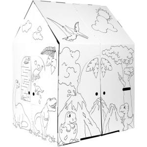 imageEasy Playhouse Cardboard Dinosaur House  Kids Art ampamp Craft for Indoor ampamp Outdoor Fun Color Dino Species 32inchesX265inchesX405inches