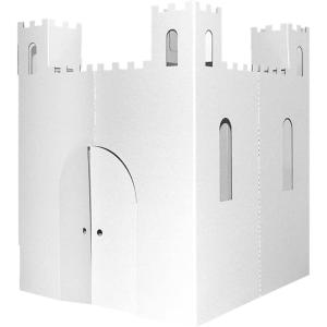 imageEasy Playhouse Fairy Tale Castle  Kids Art and Craft for Indoor and Outdoor Fun Color Draw Doodle  Decorate and Personalize a Cardboard Fort 32quot X 32quot X 43 5quot  Made in USA Age 3 WhiteCastle