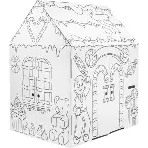 imageEasy Playhouse Gingerbread House  Kids Art ampamp Craft for Indoor Fun Color Favorite Holiday Sweets ampamp Winter Friends Decorate ampamp Personalize a Cardboard Fort 32quot X 26 5quot X 40 5quotGingerbread