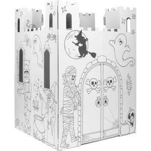 imageEasy Playhouse Haunted Castle  Kids Art ampamp Craft for Indoor ampamp Outdoor Fun Color Draw Doodle on Halloween Friends Decorate ampamp Personalize a Cardboard Fort 32quot X 32quot X 43 5quot