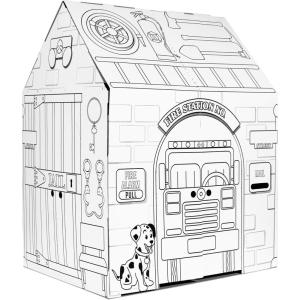 imageEasy Playhouse Police and Fire Station  Kids Art ampamp Craft for Indoor ampamp Outdoor Fun  Decorate ampamp Personalize The Cardboard Fort 32quot X 26 5quot X 40 5quot  Made in USA Age 3 Amazon Exclusive white