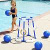 imageEasy Playhouse 2in1 Pool Basketball Hoop amp Ring Toss Game  Blue Floating Water Toy Set ShootTossPlay 4 Balls 4 Dive Rings Pump Family Kids