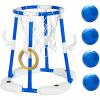 imageEasy Playhouse 2in1 Pool Basketball Hoop amp Ring Toss Game  Blue Floating Water Toy Set ShootTossPlay 4 Balls 4 Dive Rings Pump Family Kids