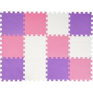 imageEasy Playhouse 12 Soft Foam Floor Puzzle Tiles  PinkPurpleWhite  12 Interlocking Mat Pieces 4x3 Nursery Playroom Gym Children amp AdultsPink  Purple  White