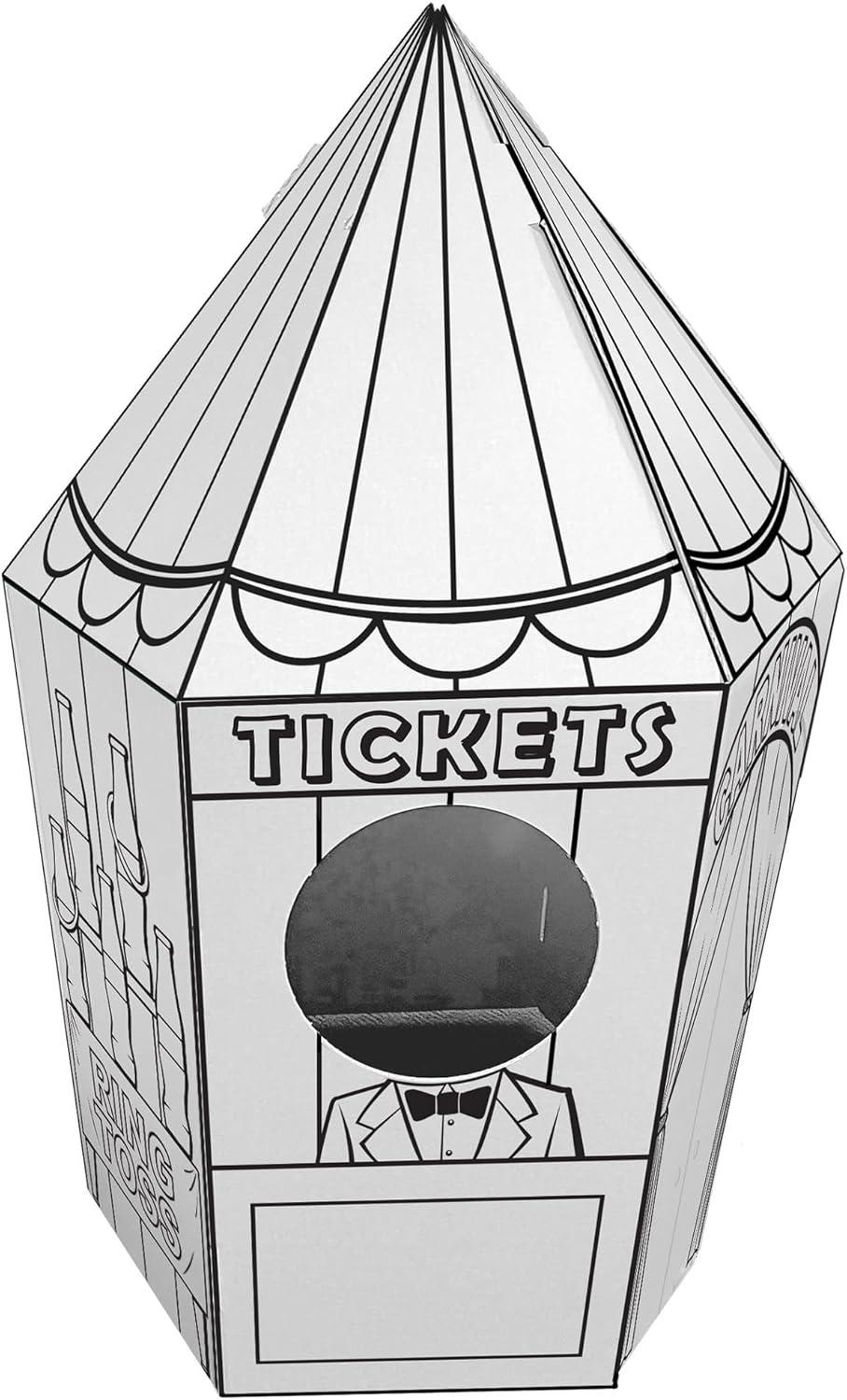 imageEasy Playhouse Carnival Tent  Decorate amp Personalize A Cardboard Play Fort ColorDrawDoodle DIY Art amp Crafts Activity 35 x 35 x 54 Kids 3Carnival Tent