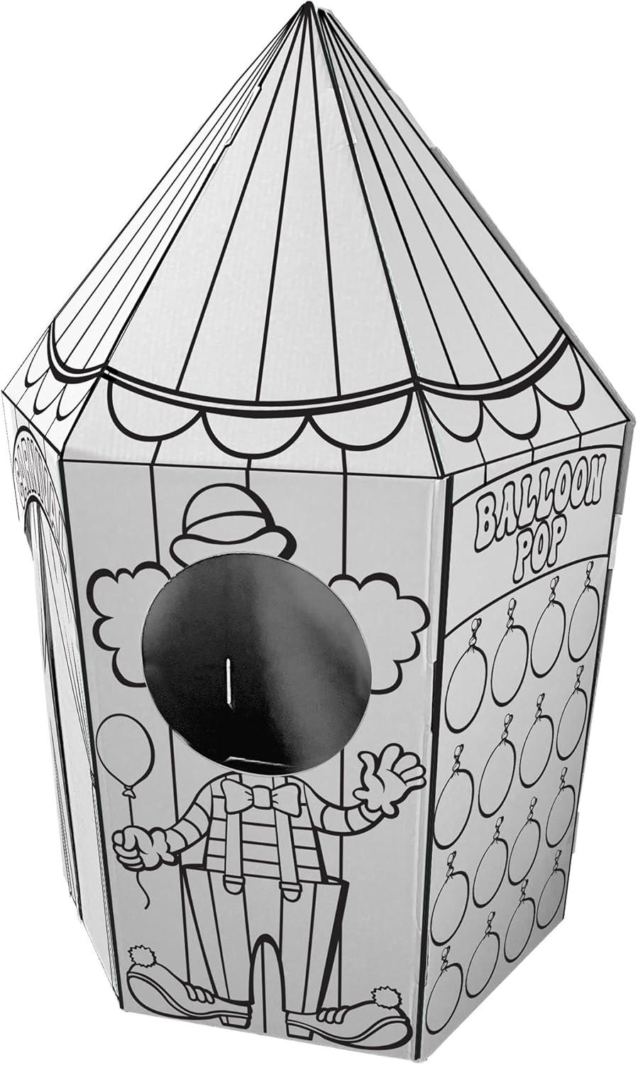 imageEasy Playhouse Carnival Tent  Decorate amp Personalize A Cardboard Play Fort ColorDrawDoodle DIY Art amp Crafts Activity 35 x 35 x 54 Kids 3Carnival Tent