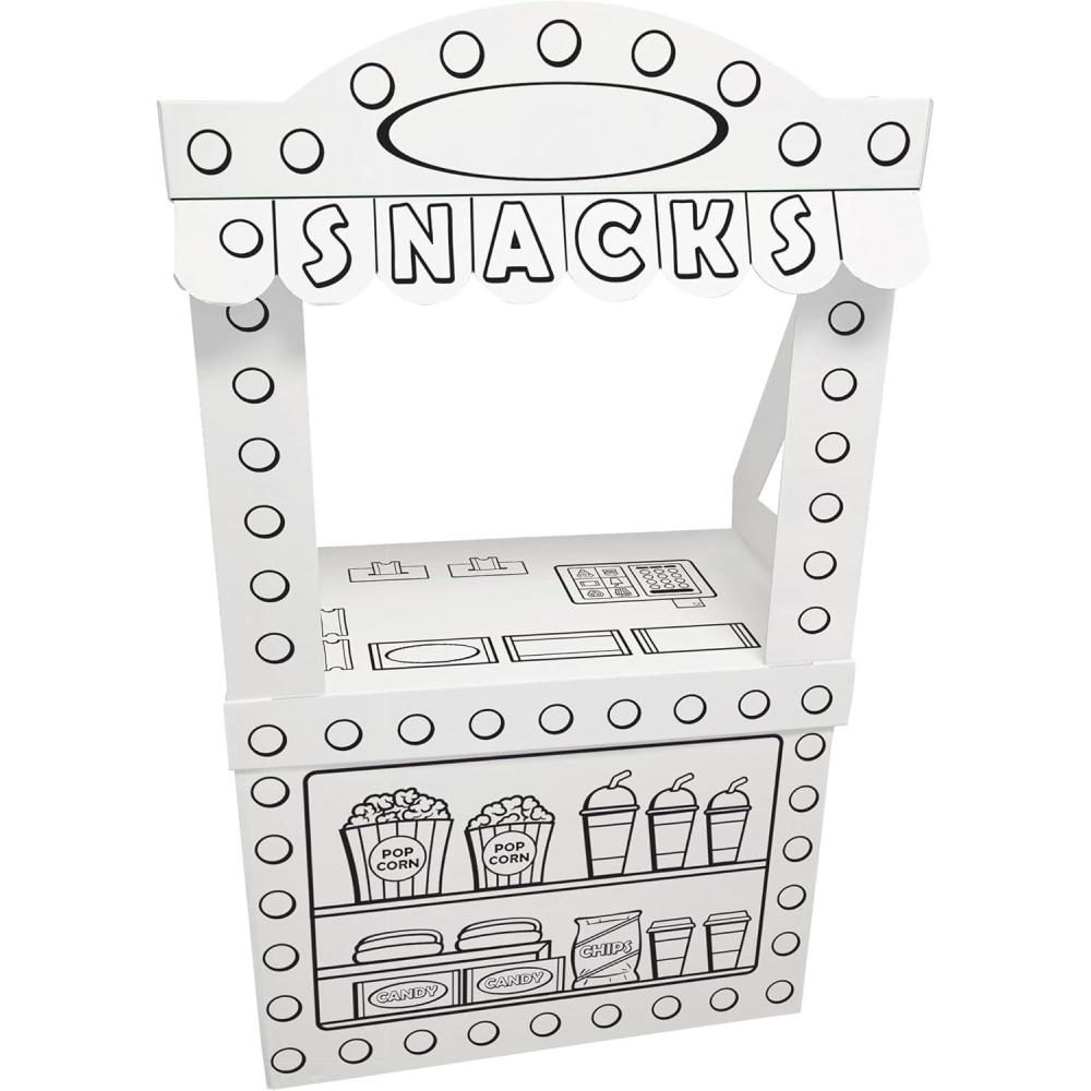 imageEasy Playhouse Carnival Tent  Decorate amp Personalize A Cardboard Play Fort ColorDrawDoodle DIY Art amp Crafts Activity 35 x 35 x 54 Kids 3Theater Snack Stand
