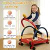 imageEasy Playhouse Kids Treadmill  Red amp Blue Manual SelfPropelled Motion Foam Handlebars Walk amp Jog Pad Exercise Equipment LED Display 150lb Cap